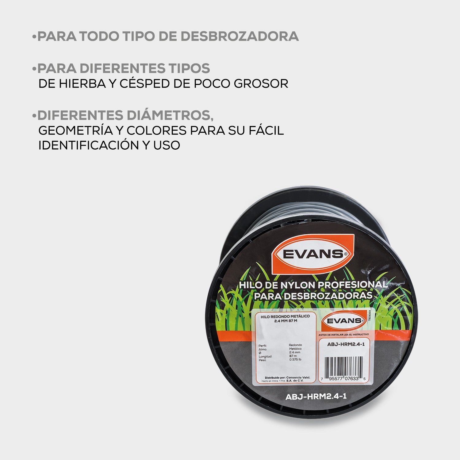 HILO REFORZADO DESBROZADORA 2.4MM 87M - ABJ-HRM2.4-1