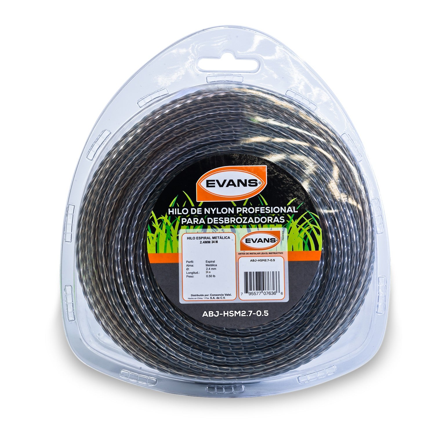 HILO CUADRADO REFORZADO DESBROZADORA 2.7MM 34M  - ABJ-HSM2.7-0.5