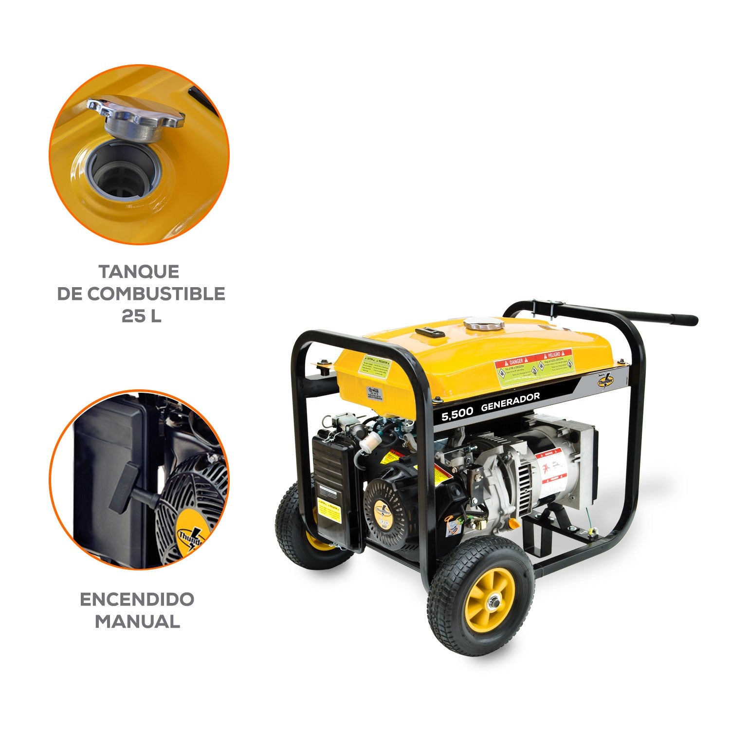 GENERADOR 5.5KVA 11.0HP A/M THUNDER - G55MG1000THW