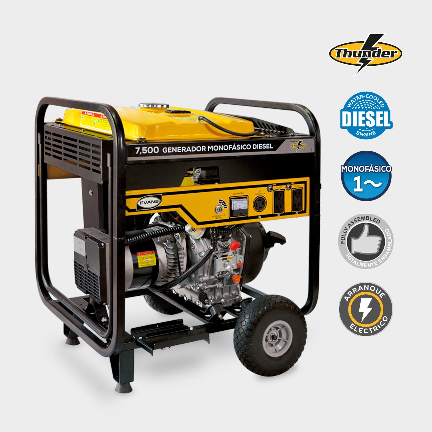 GENERADOR 7.0KVA 12.0HP A/E THUNDER - G75MD1200THAE