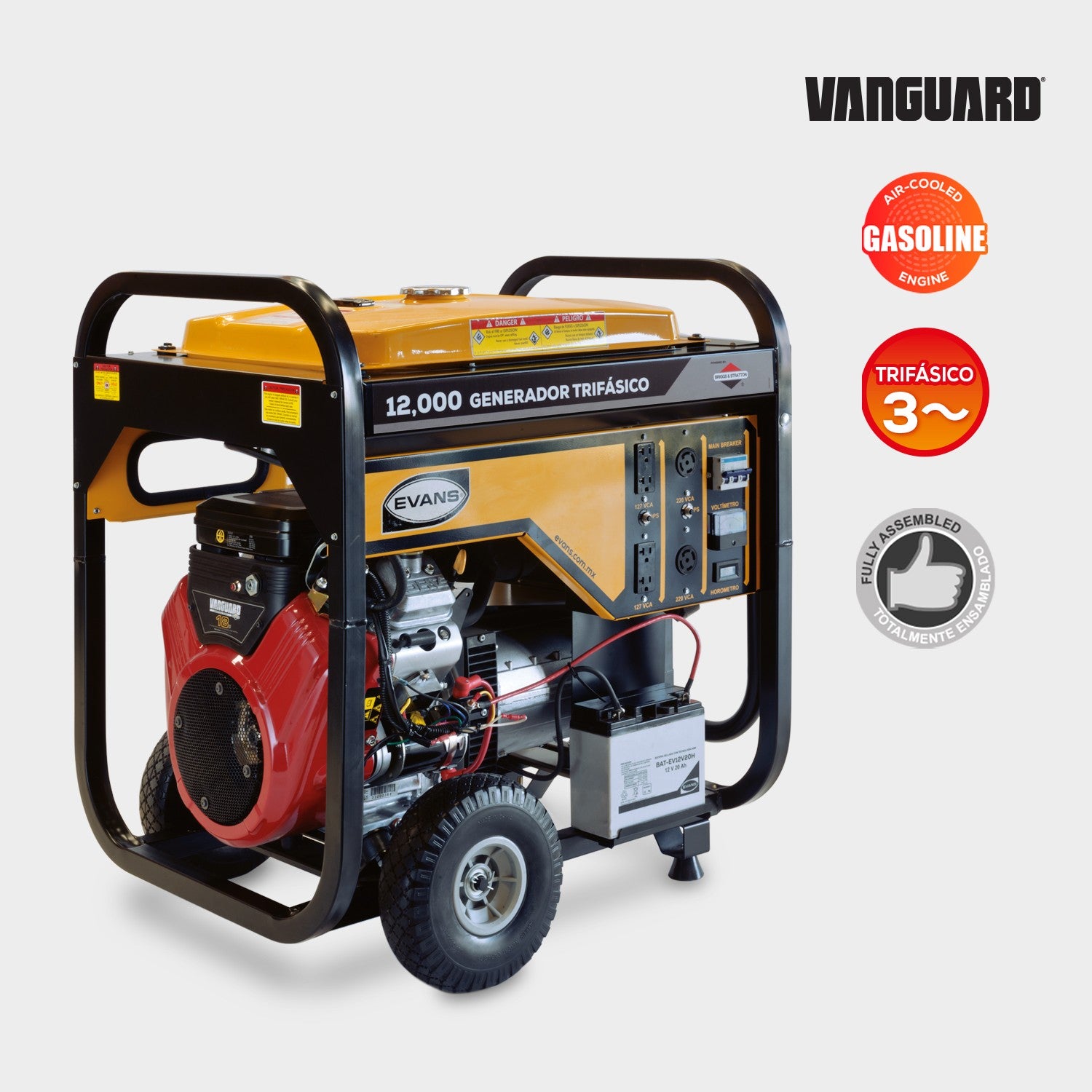 GENERADOR TRIFÁSICO 12.0KVA 18.0HP B&S - GT120MG1800BS
