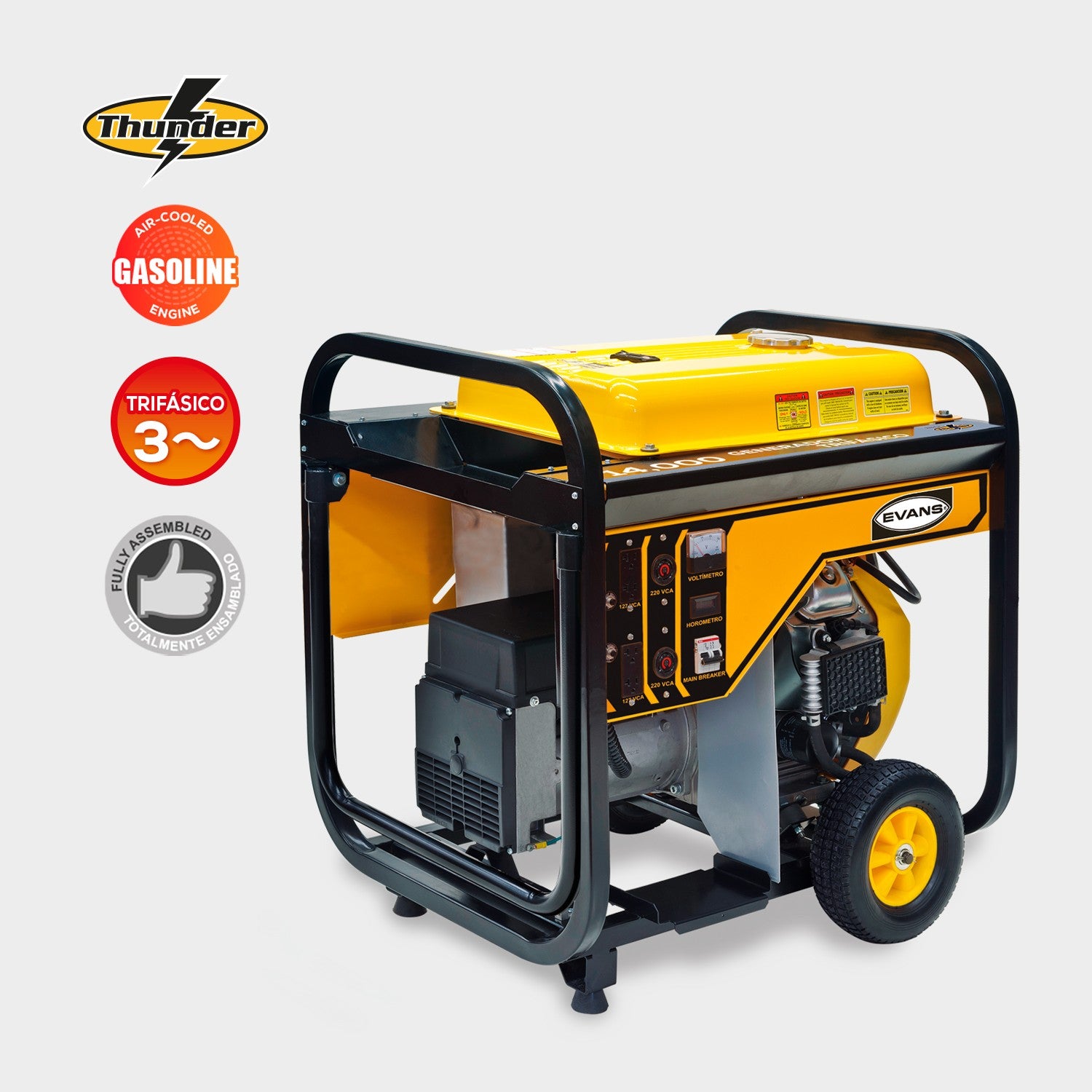 GENERADOR TRIFÁSICO 14.0KVA 22.0HP A/E THUNDER - GT140MG2200TH