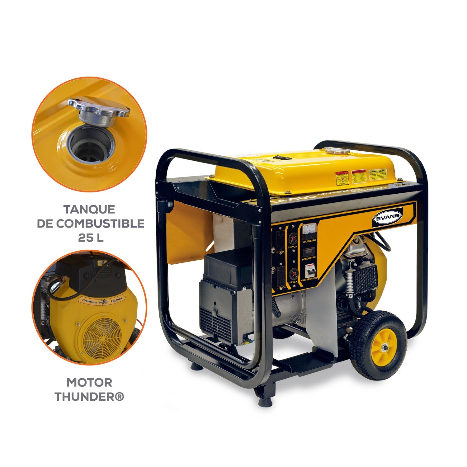 GENERADOR TRIFÁSICO 14.0KVA 22.0HP A/E THUNDER - GT140MG2200TH