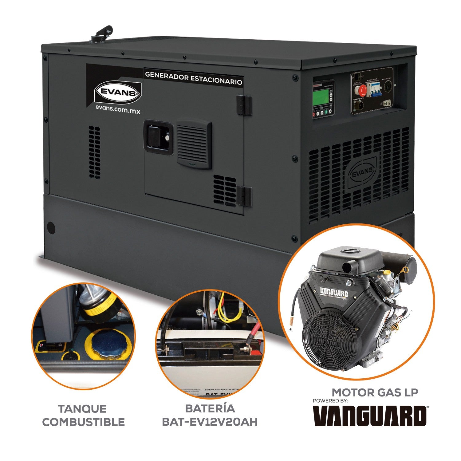 GENERADOR MONOFÁSICO 12.0KW 23.0HP VANGUARD - GER10LP2300BS