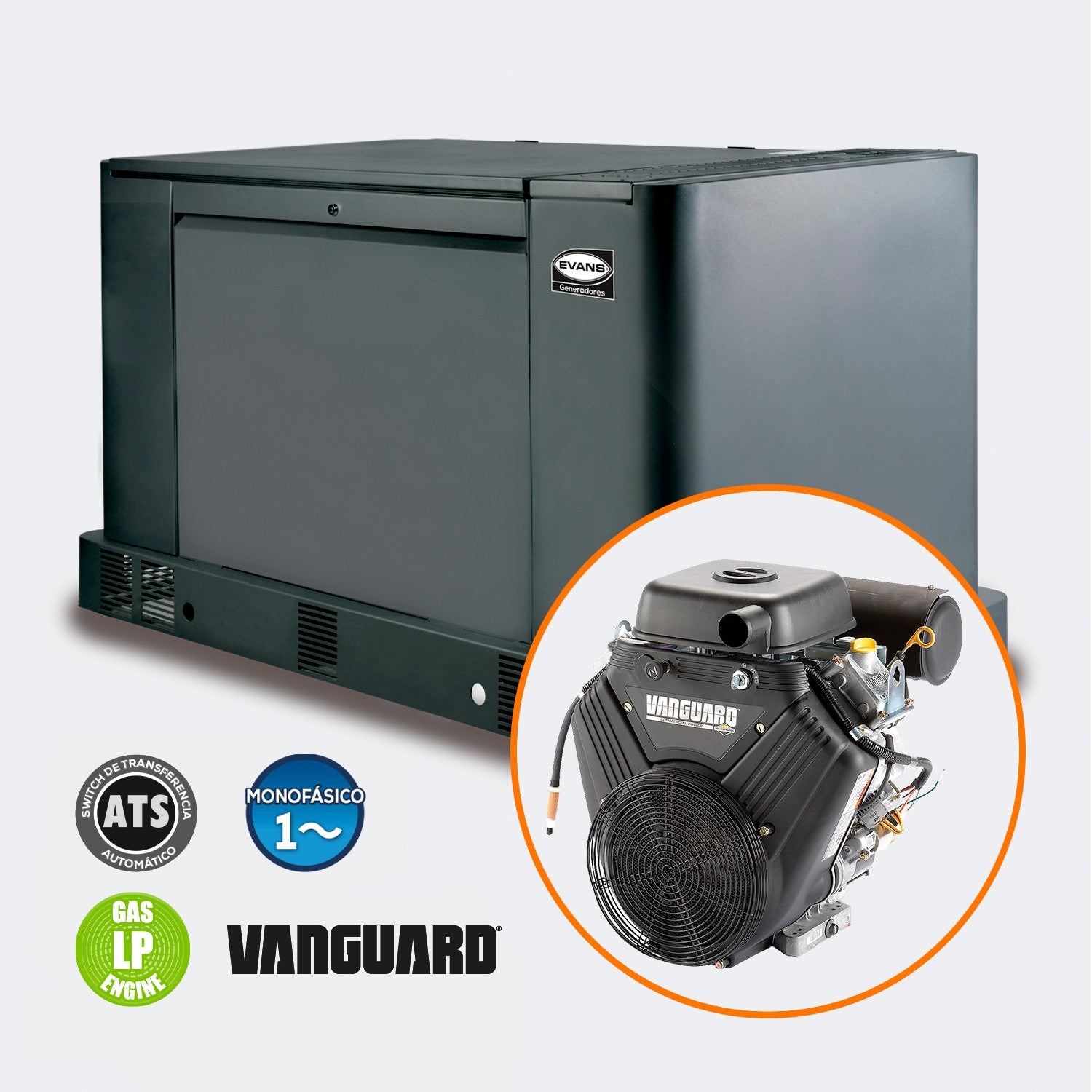 GENERADOR MONOFÁSICO 16.6KW 35.0HP VANGUARD - GER17LP3500BS