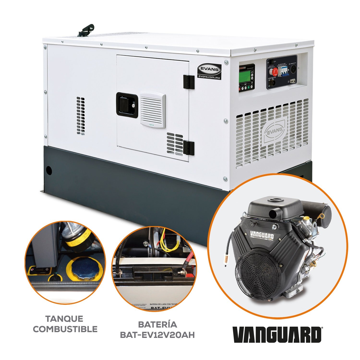 GENERADOR MONOFÁSICO 12.0KW 23.0HP VANGUARD - GS12MG2300BS