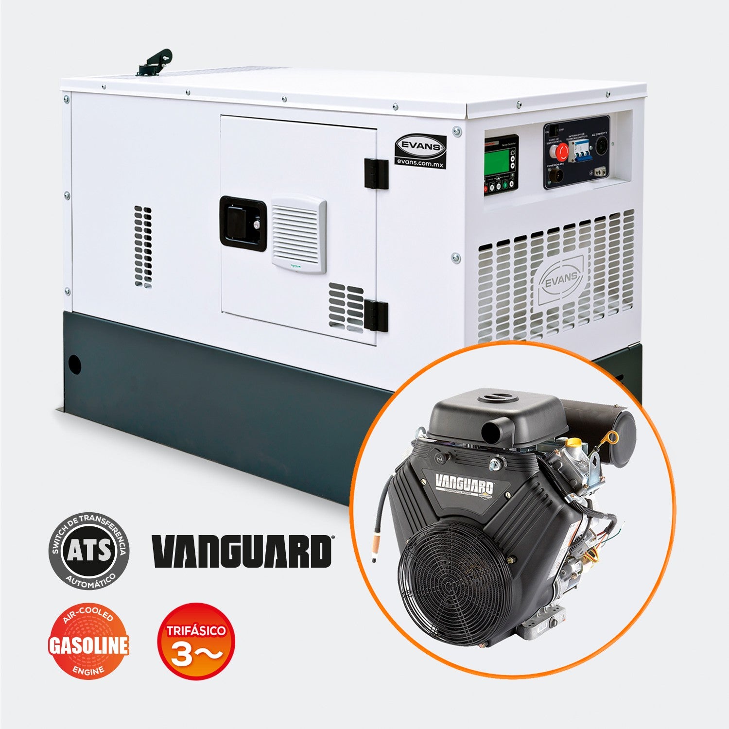 GENERADOR TRIFÁSICO 13.0KVA 23.0HP VANGUARD - GT15MG2300BS