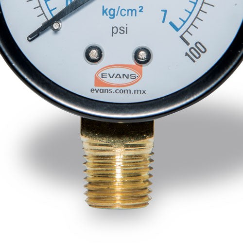 MANÓMETRO 0-100 PSI 1/4 NPT - MA100-1/4