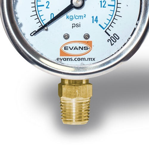 MANOMETRO GLICERINA 200PSI - MA200-1/4G