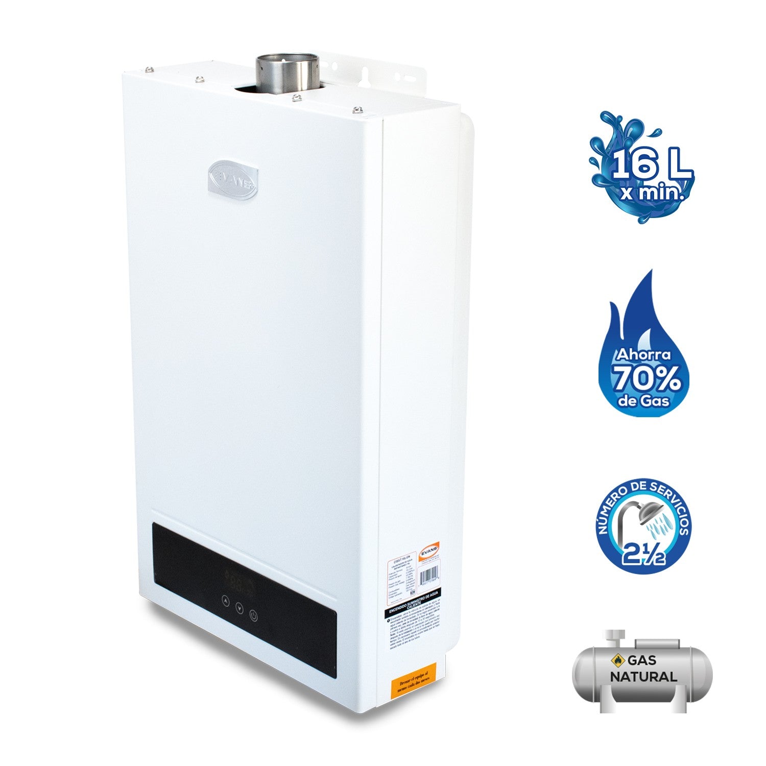 CALENTADOR INSTÁNTANEO TURBO 16L GN - CISST16LGN