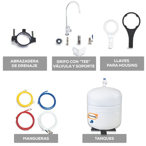 PURIFICADOR OSMOSIS INVERSA 6 ETAPAS 100GPD - RO-100G-A03