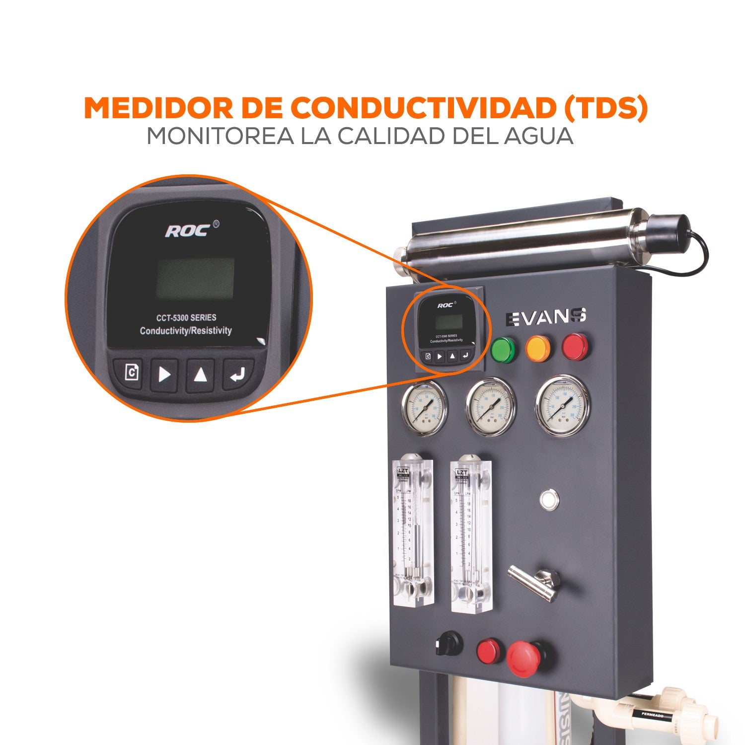 PURIFICADOR OSMOSIS INVERSA 5 ETAPAS 1800GPD - RO-1800G