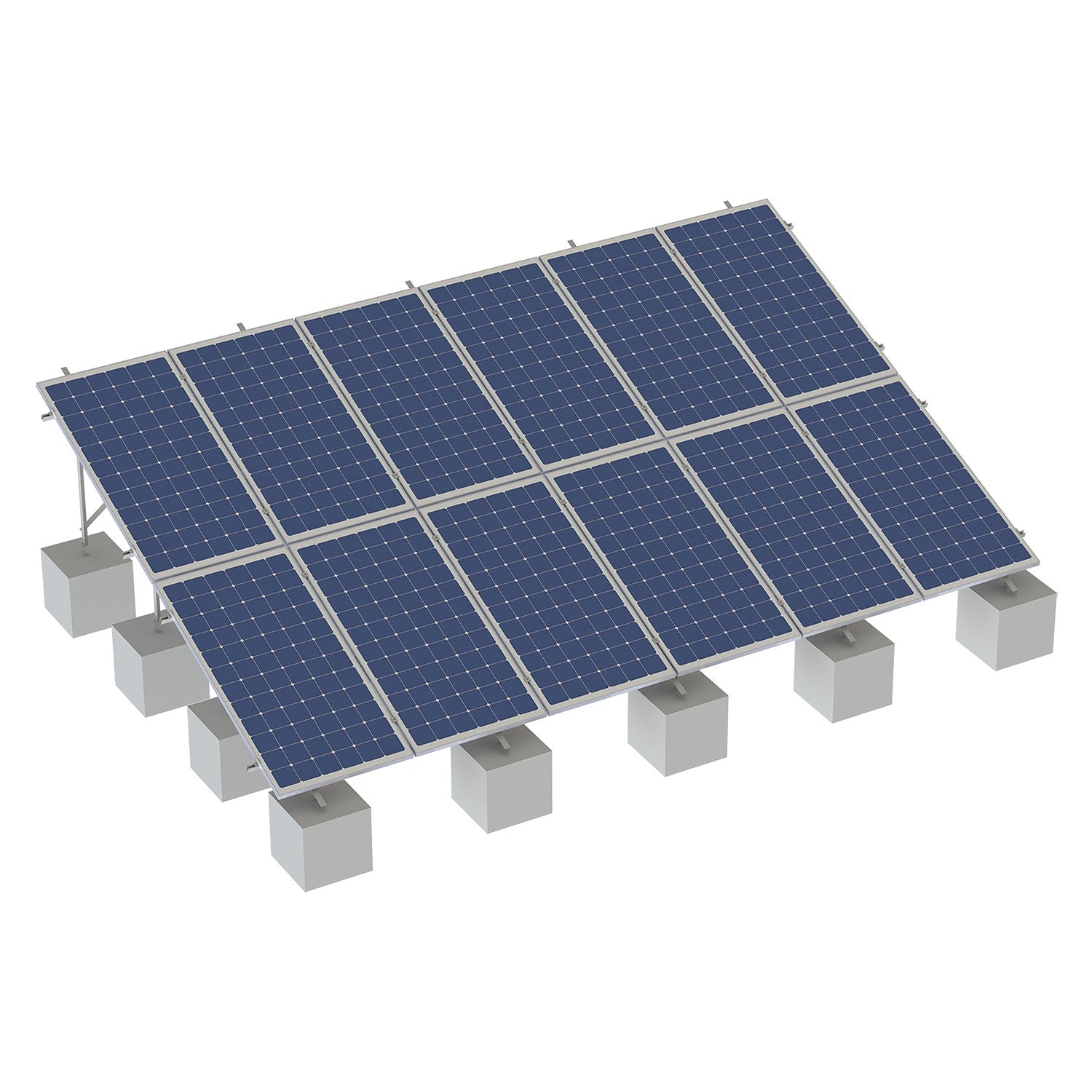 ESTRUCTURA PARA 12 PÁNELES SOLARES 2X6 - ASB12MFV-2X6