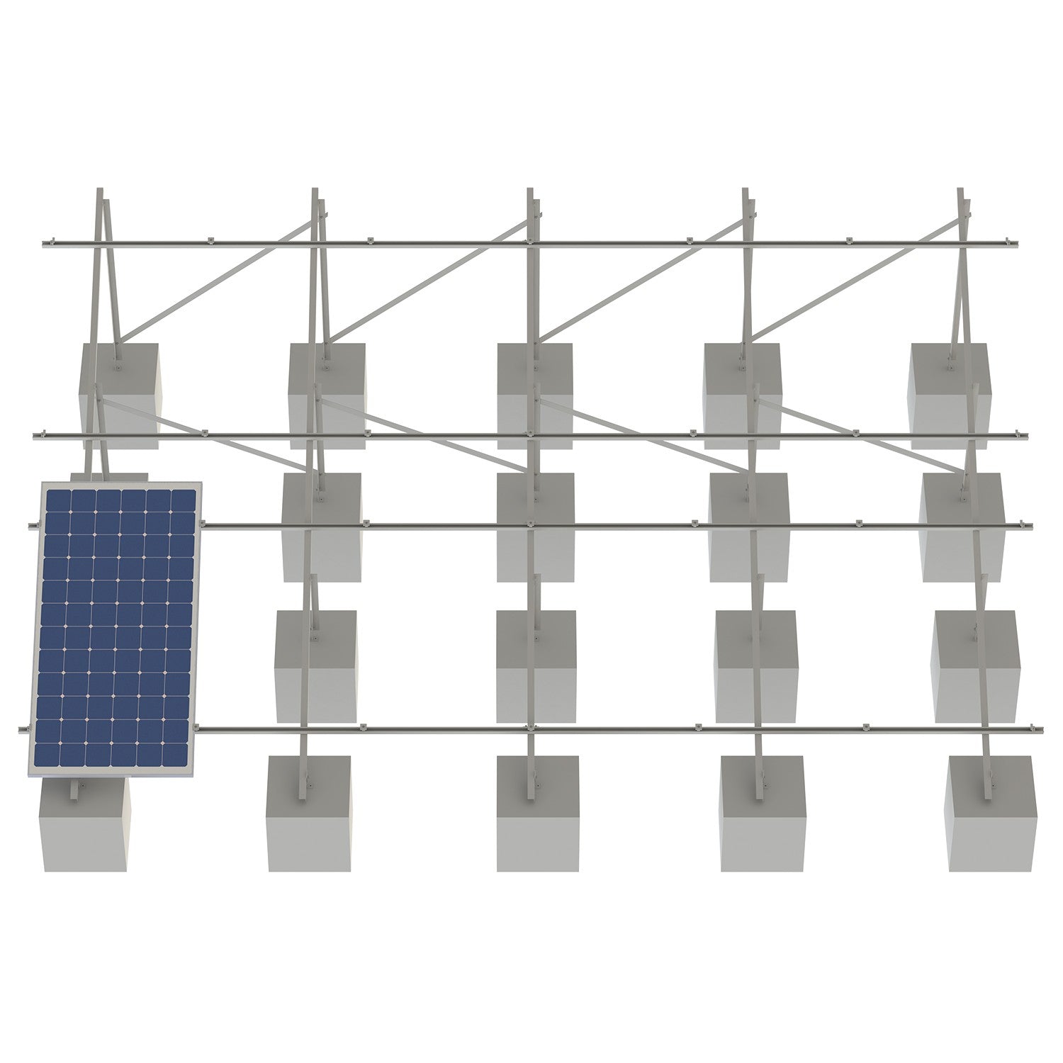 ESTRUCTURA PARA 12 PÁNELES SOLARES 2X6 - ASB12MFV-2X6