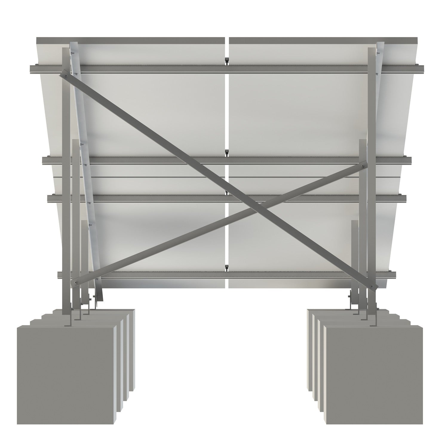 ESTRUCTURA PARA 4 PÁNELES SOLARES 2X2 - ASB4MFVG-2X2