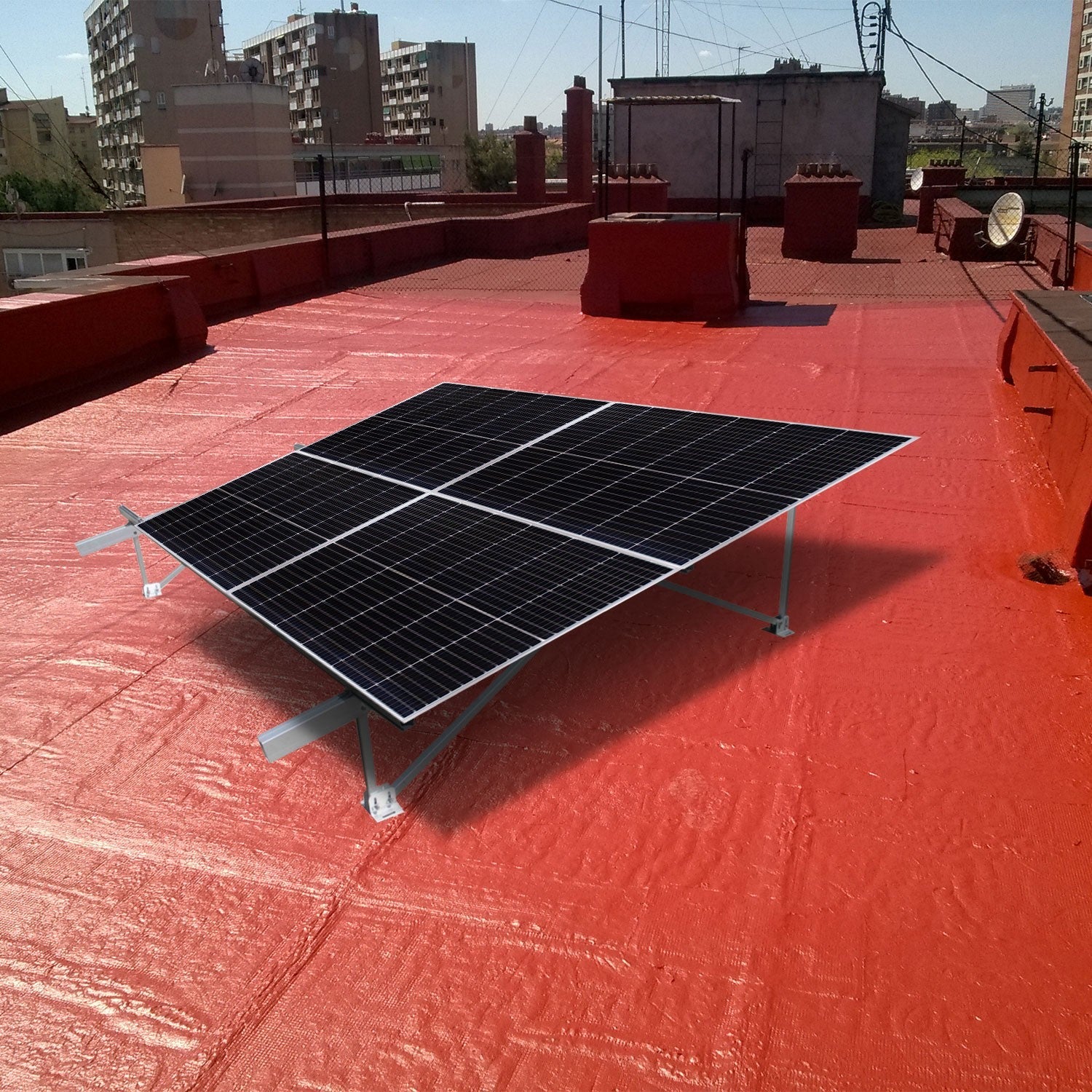 ESTRUCTURA PARA 4 PÁNELES SOLARES 2X2 - ASB4MFVG-2X2