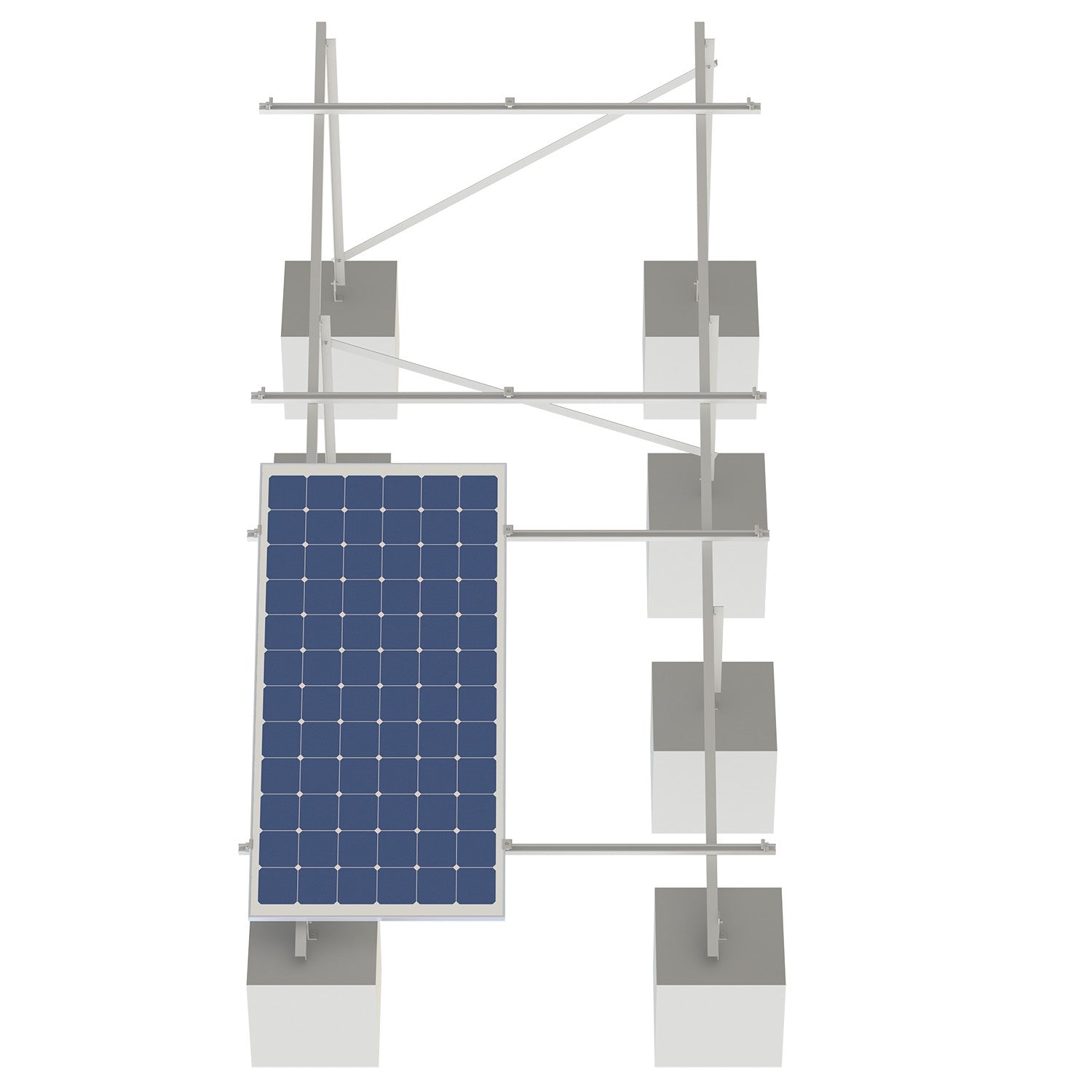 ESTRUCTURA PARA 4 PÁNELES SOLARES 2X2 - ASB4MFVG-2X2