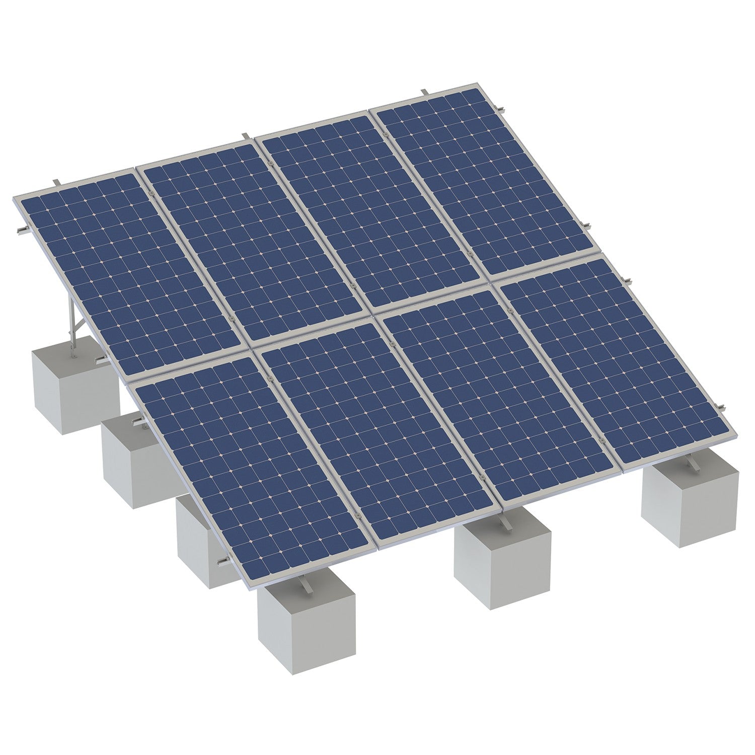 ESTRUCTURA PARA 8 PÁNELES SOLARES 2X4 - ASB8MFV-2X4