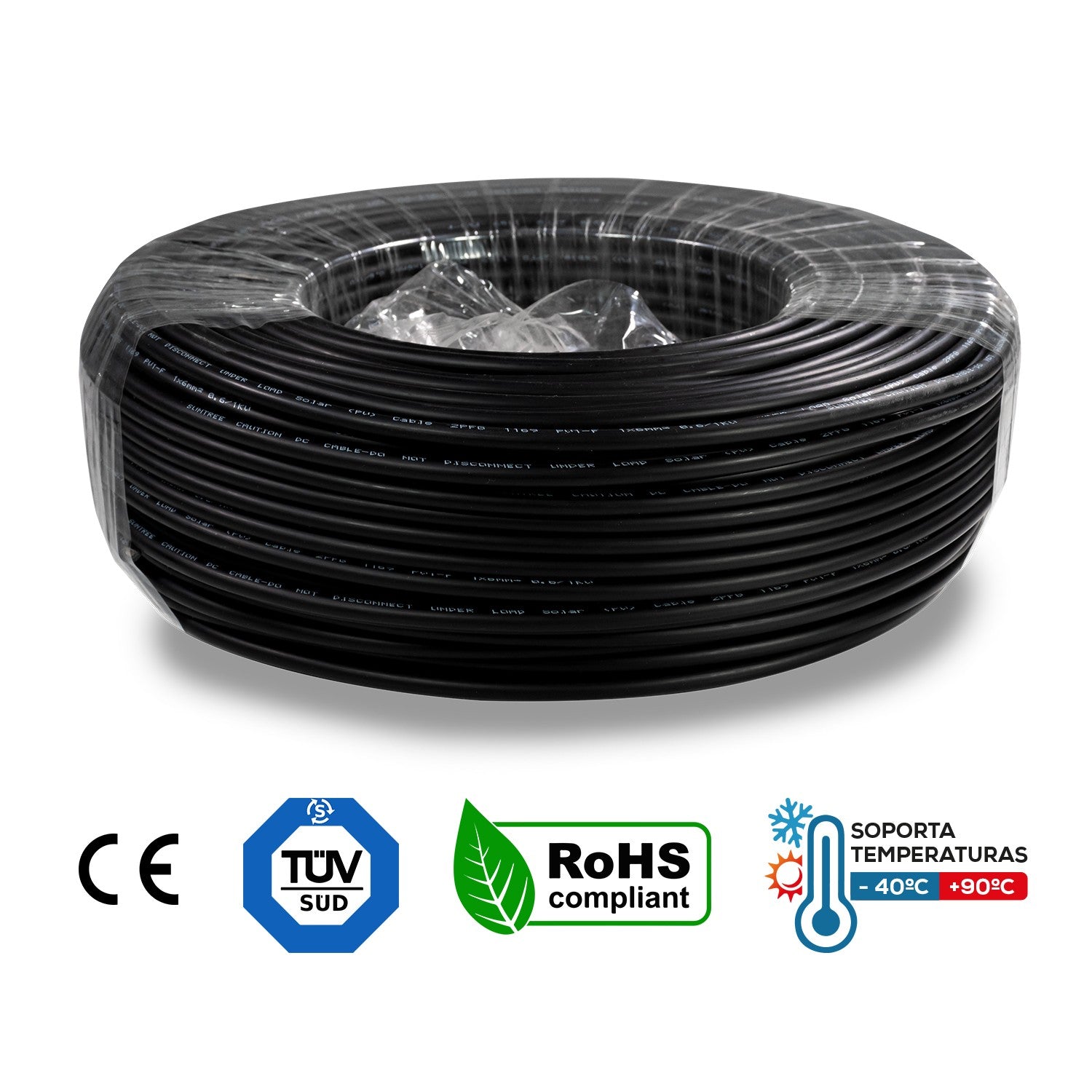 CABLE SOLAR NEGRO 10AWG 100MT - CXSN-10AWG