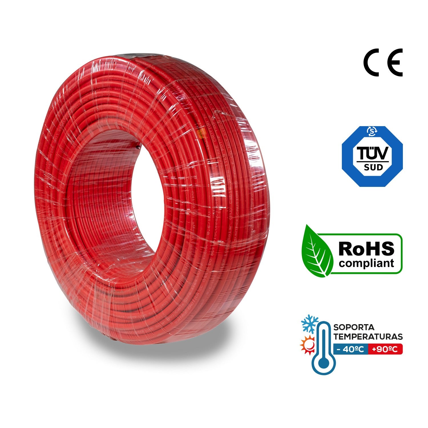 CABLE SOLAR ROJO 10AWG 100MT - CXSR-10AWG