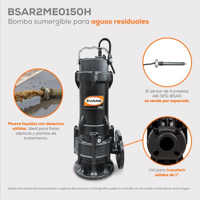 BOMBA DE AGUA RESIDUAL 1.5HP 440V