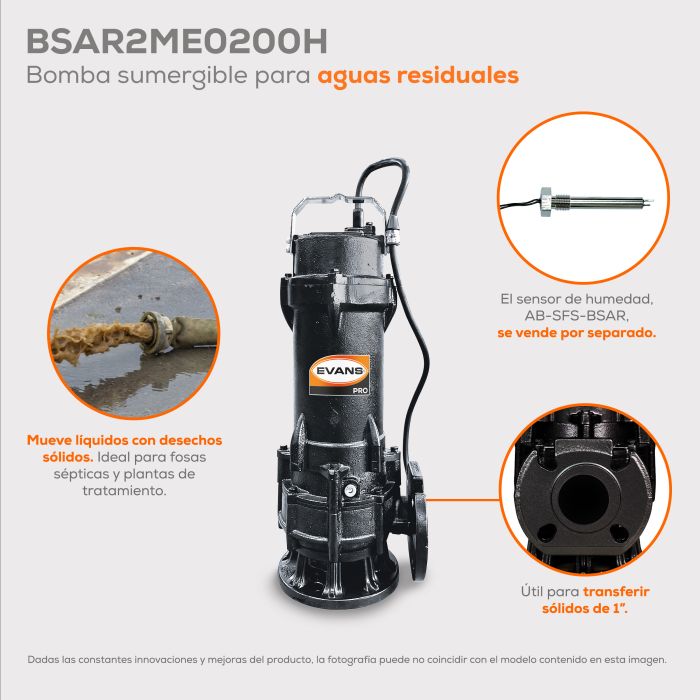 BOMBA DE AGUA RESIDUAL 2HP 440V