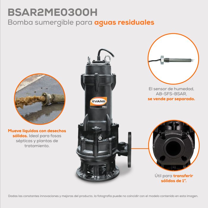 BOMBA DE AGUA RESIDUAL 3HP 440V