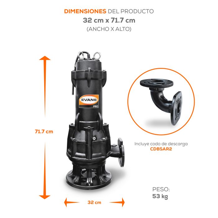 BOMBA DE AGUA RESIDUAL 5HP 440V