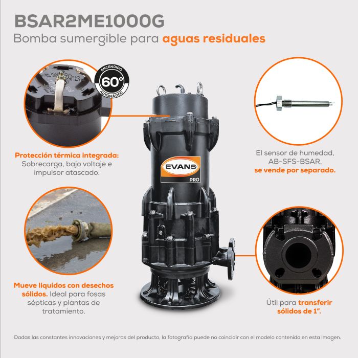 BOMBA DE AGUA RESIDUAL 10HP 220V