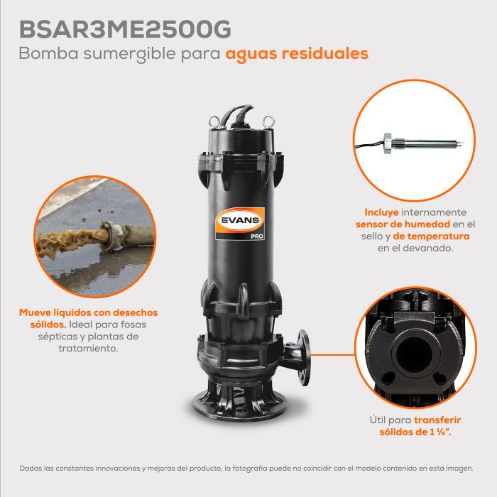 BOMBA DE AGUA RESIDUAL 25HP 220V