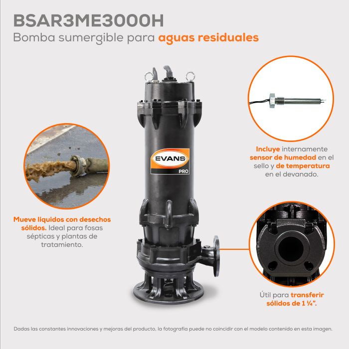BOMBA DE AGUA RESIDUAL 30HP 440V