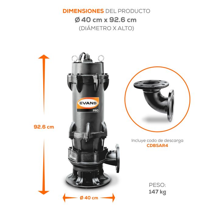 BOMBA DE AGUA RESIDUAL 20HP 220V