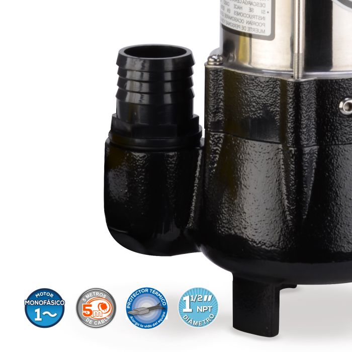 BOMBA DE AGUA RESIDUAL 1/2HP SAR1.5ME050F