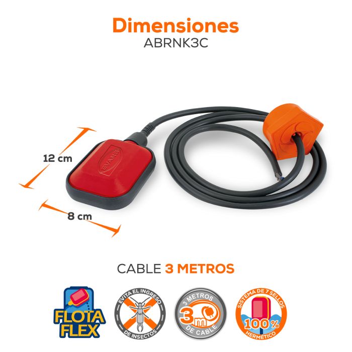 FLOTADOR 3M 16A C/CONTRAPESO ABRNK3C