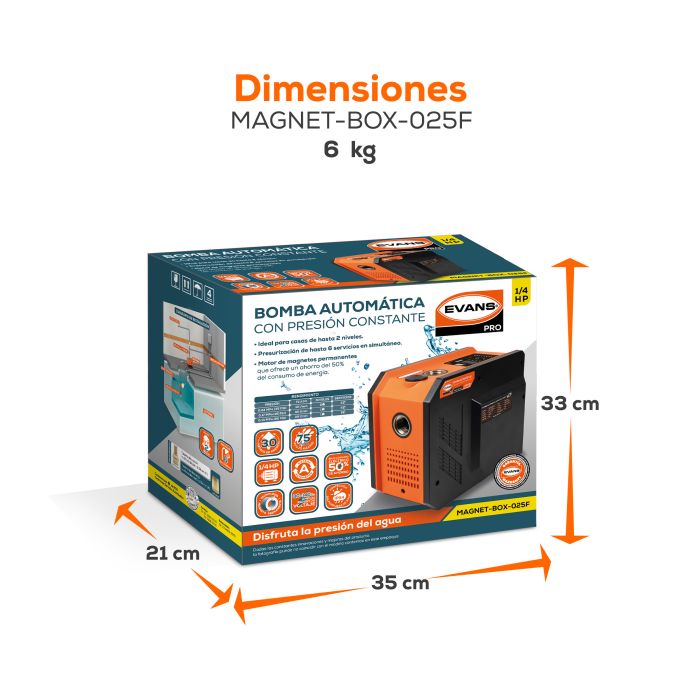BOMBA AUTOMÁTICA 1/4 HP MAGNET-BOX-025F