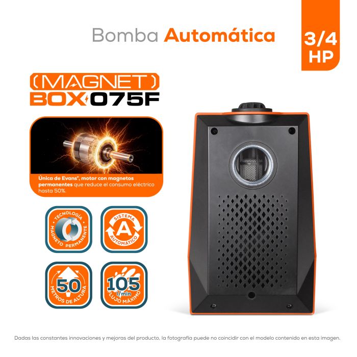 BOMBA AUTOMÁTICA 3/4 HP MAGNET-BOX-075F