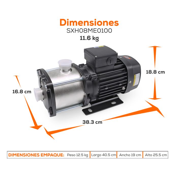 BOMBA MULTIETAPAS 8GPM 1HP