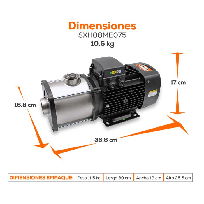 BOMBA MULTIETAPAS 8GPM 1HP