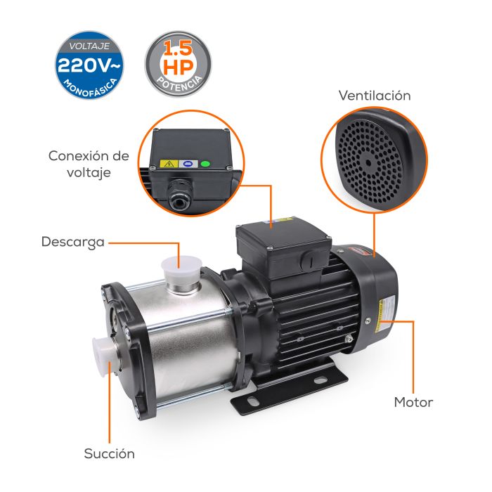 BOMBA MULTIETAPAS 25GPM 2HP
