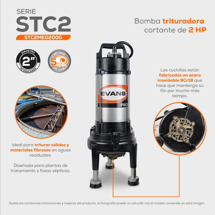 BOMBA TRITURADORA CORTANTE 2 STC2ME0200G