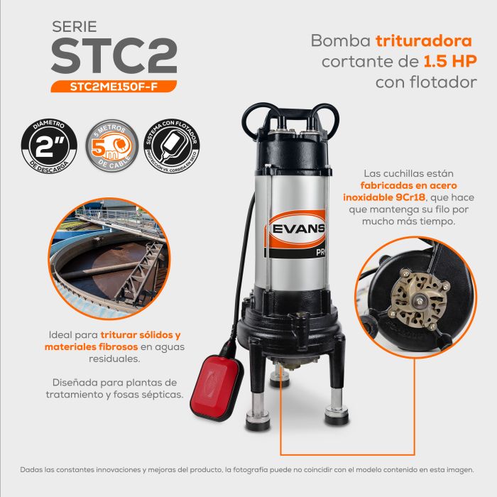 BOMBA TRITURADORA CORTANTE 1.5 STC2ME150F-F