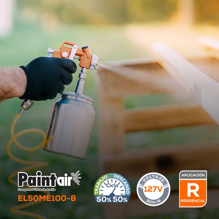 COMPRESOR 1E LA PAINT 1HP 8L EL50ME100-8