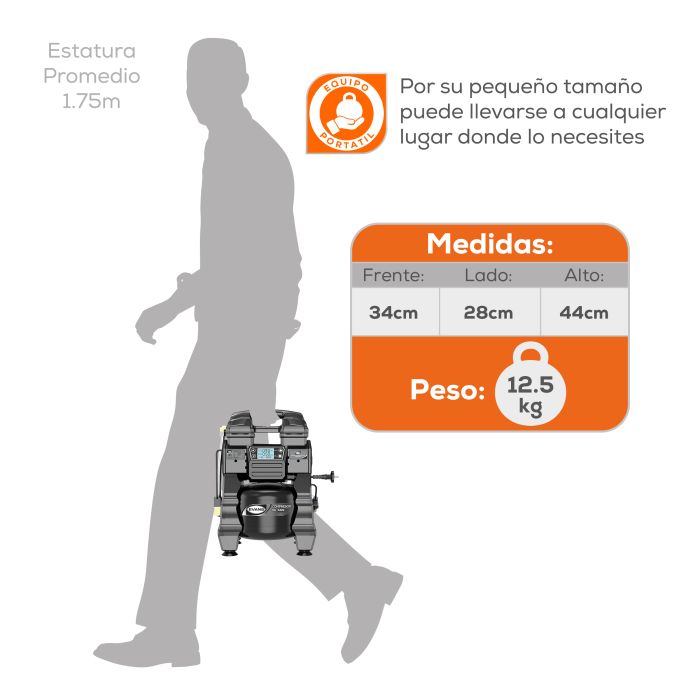 COMPRESOR LIBRE ACEITE 1HP 10L ELI45ME100G-10V