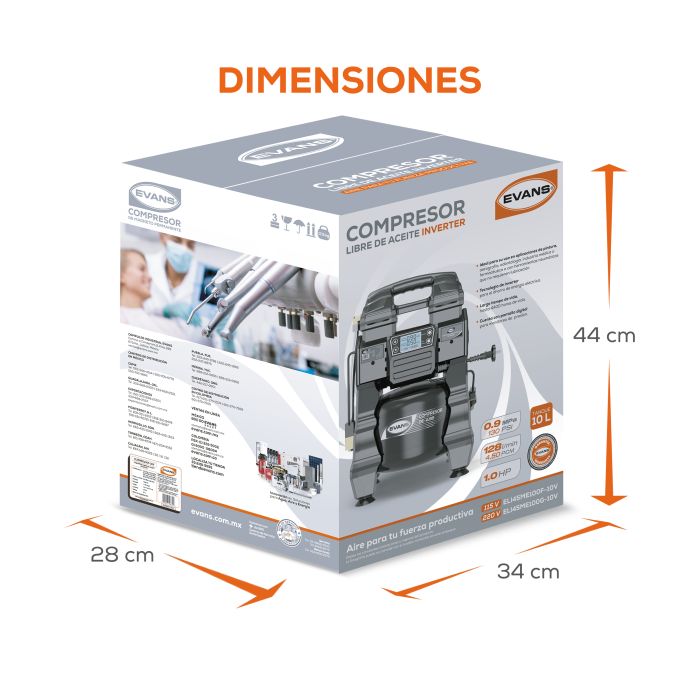 COMPRESOR LIBRE ACEITE 1HP 10L ELI45ME100G-10V