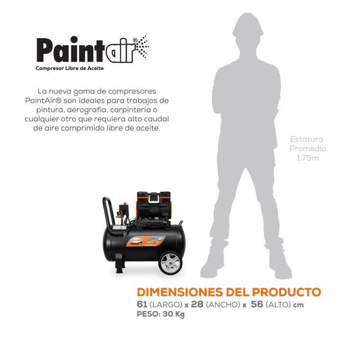 "COMPRESOR 1E LA PAINT 2HP 50L	" EL100ME200-50