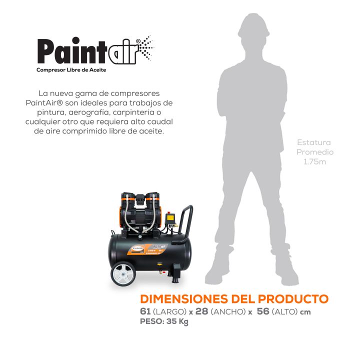 COMPRESOR PAINTAIR 2HP 50L ELS100ME200-50