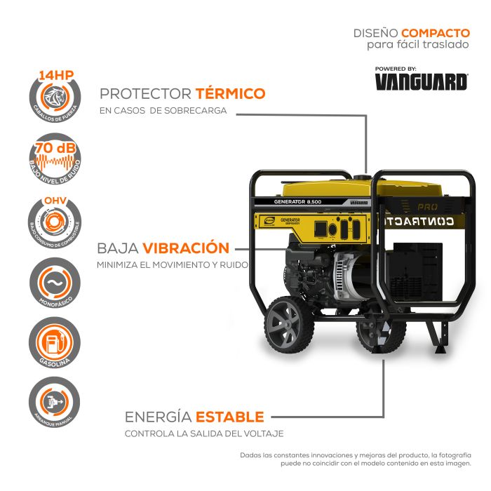 GENERADOR 8.5 KVA 14 HP VANGUARD C/R G85MG1400V