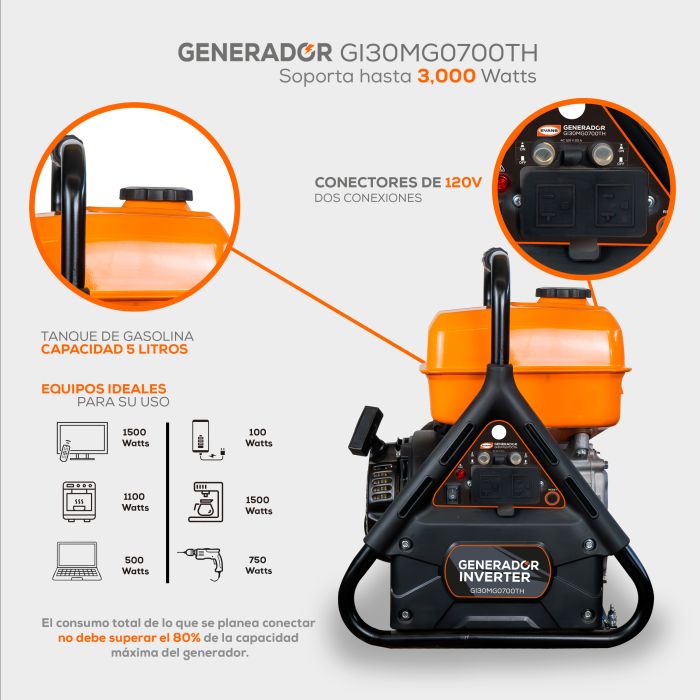 GENERADOR INVERTER 3 KVA GI30MG0700TH