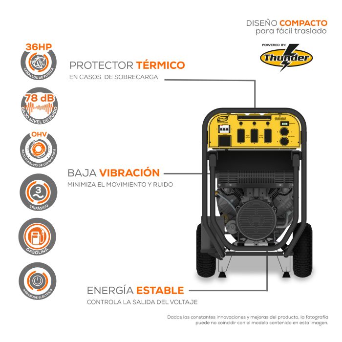 GENERADOR 19 KVA 36.0 HP TRIF GT190MG3600TH