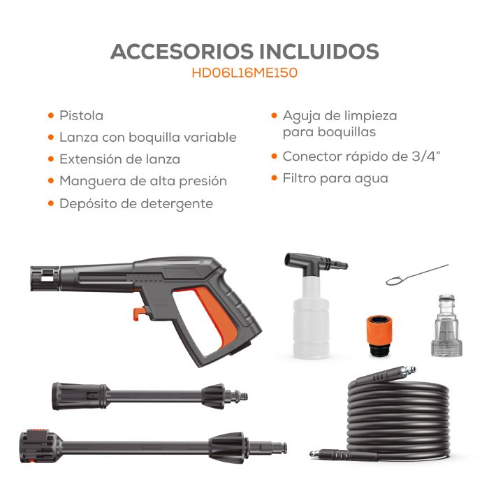 HIDROLAVADORA ELE5.5LPM1600PSI HD06L16ME150